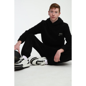 Костюм двойка мужской №062 флис (р-ры: 48-58) черный