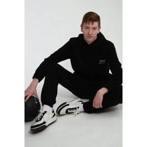 Костюм двойка мужской №062 флис (р-ры: 48-58) черный