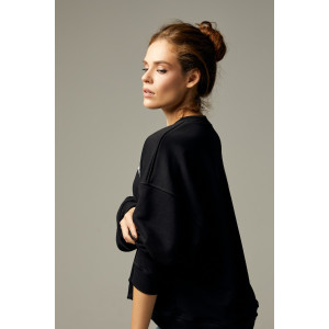 Свитшот женский "MANHATTAN" футер 2-х нитка (р-ры: 40-54) черный