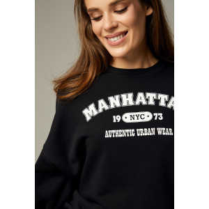 Свитшот женский "MANHATTAN" футер 2-х нитка (р-ры: 40-54) черный
