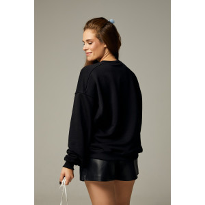 Свитшот женский "MANHATTAN" футер 2-х нитка (р-ры: 40-54) черный