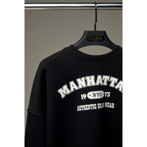 Свитшот женский "MANHATTAN" футер 2-х нитка (р-ры: 40-54) черный