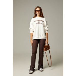 Свитшот женский "MANHATTAN" футер 2-х нитка (р-ры: 40-54) молочный