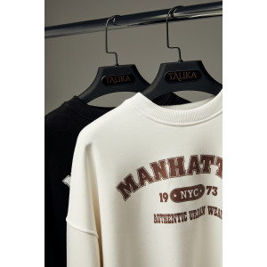 Свитшот женский "MANHATTAN" футер 2-х нитка (р-ры: 40-54) молочный