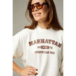 Свитшот женский "MANHATTAN" футер 2-х нитка (р-ры: 40-54) молочный
