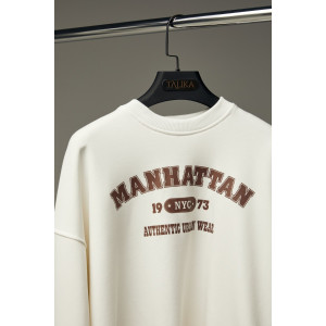 Свитшот женский "MANHATTAN" футер 2-х нитка (р-ры: 40-54) молочный