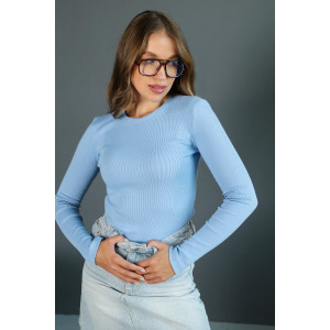 Лонгслив женский ЛГ-02 кулирка с лайкрой (р-ры: 42-52) голубой