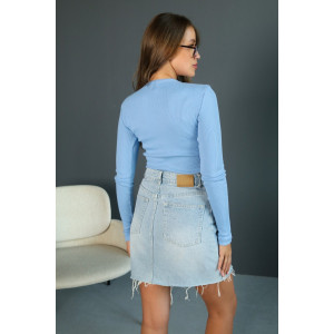 Лонгслив женский ЛГ-02 кулирка с лайкрой (р-ры: 42-52) голубой