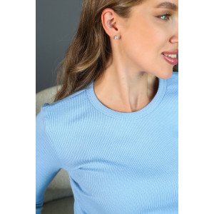 Лонгслив женский ЛГ-02 кулирка с лайкрой (р-ры: 42-52) голубой