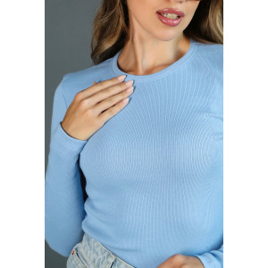 Лонгслив женский ЛГ-02 кулирка с лайкрой (р-ры: 42-52) голубой