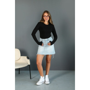 Лонгслив женский ЛГ-02 кулирка с лайкрой (р-ры: 42-52) черный