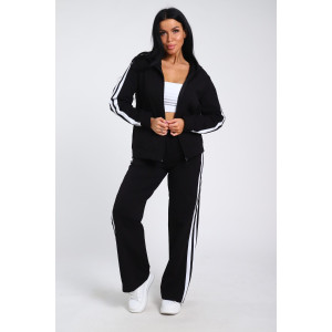 Костюм двойка женский В-113 кулирка-футер (р-ры: 42-64) черно-белый