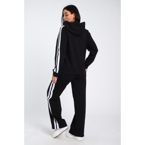 Костюм двойка женский В-113 кулирка-футер (р-ры: 42-64) черно-белый