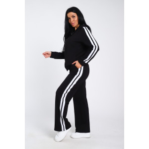 Костюм двойка женский В-113 кулирка-футер (р-ры: 42-64) черно-белый