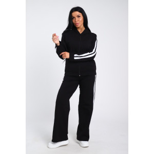 Костюм двойка женский В-113 кулирка-футер (р-ры: 42-64) черно-белый