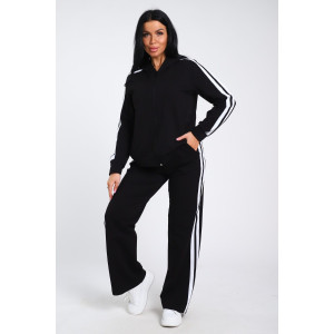 Костюм двойка женский В-113 кулирка-футер (р-ры: 42-64) черно-белый