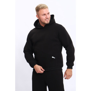 Костюм двойка мужской №80029 футер 3-х нитка с начесом (последний размер) черный 50,52,54