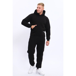 Костюм двойка мужской №80029 футер 3-х нитка с начесом (последний размер) черный 50,52,54