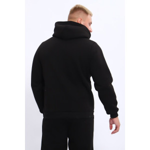 Костюм двойка мужской №80029 футер 3-х нитка с начесом (последний размер) черный 50,52,54