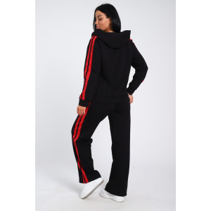 Костюм двойка женский В-113 кулирка-футер (р-ры: 42-64) черно-красный