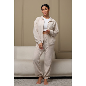 Костюм двойка женский КМБ01 махра (р-ры: 46-60) бежевый