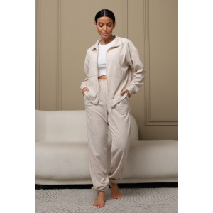 Костюм двойка женский КМБ01 махра (р-ры: 46-60) бежевый