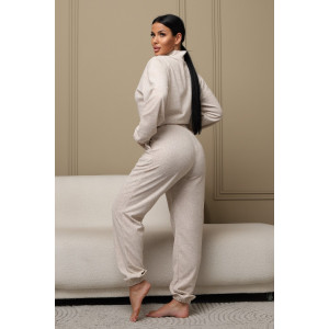 Костюм двойка женский КМБ01 махра (р-ры: 46-60) бежевый