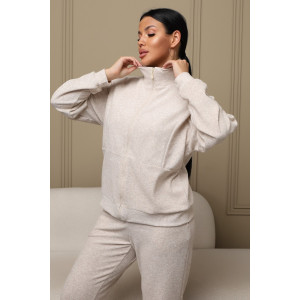 Костюм двойка женский КМБ01 махра (р-ры: 46-60) бежевый