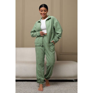 Костюм двойка женский КМБ01 махра (р-ры: 46-60) олива