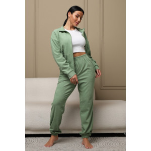 Костюм двойка женский КМБ01 махра (р-ры: 46-60) олива