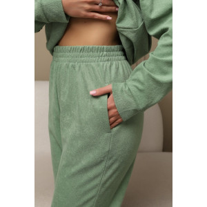 Костюм двойка женский КМБ01 махра (р-ры: 46-60) олива