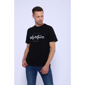Футболка мужская №55091 кулирка (последний размер) черный 52