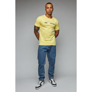 Футболка мужская №63086 кулирка с лайкрой (последний размер) желтый 46
