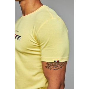 Футболка мужская №63086 кулирка с лайкрой (последний размер) желтый 46
