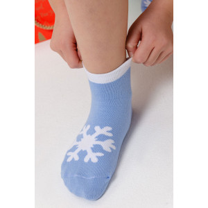 Носки детские стандарт "Сноу" (последний размер) - упаковка 3 пары голубой 10-12