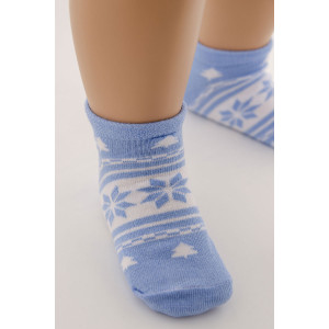 Носки детские стандарт "Сноу" (последний размер) - упаковка 3 пары голубой 10-12