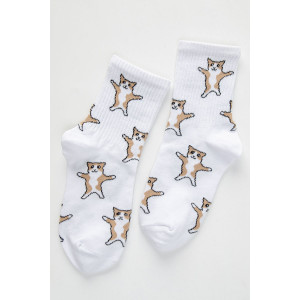 Носки детские "Флексо - кот" (последний размер) - упаковка 1 пара белый 22-24