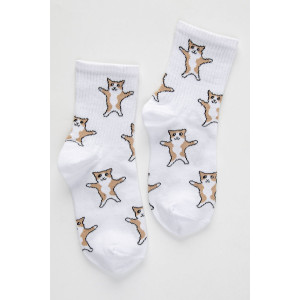 Носки детские "Флексо - кот" (последний размер) - упаковка 1 пара белый 22-24