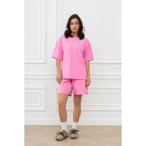 Костюм двойка женский "Карина Премиум" М-132КП футер с лайкрой (р-ры: 44-52) розовый