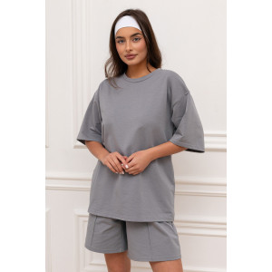 Костюм двойка женский "Карина Премиум" М-132КП футер с лайкрой (р-ры: 44-52) светло-серый