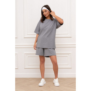 Костюм двойка женский "Карина Премиум" М-132КП футер с лайкрой (р-ры: 44-52) светло-серый