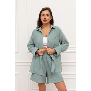 Костюм двойка женский "Муслин" М-133КП муслин (р-ры: 44-54) фисташковый