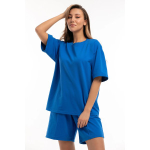 Костюм двойка женский "Карина 1" М-134КП кулирка (р-ры: 44-52) василек