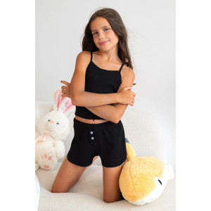 Костюм двойка детский "Нежность New" М-19КД лапша (р-ры: 32-40) черный