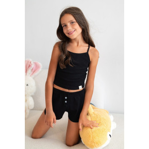 Костюм двойка детский "Нежность New" М-19КД лапша (р-ры: 32-40) черный