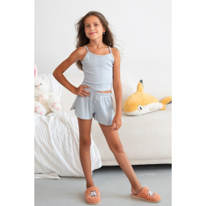 Костюм двойка детский "Нежность New" М-19КД лапша (р-ры: 32-40) светло-серый