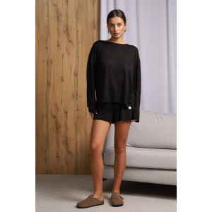 Костюм двойка женский "Флам с вискозой" М-137КП флам с вискозой (р-ры: 40-54) черный