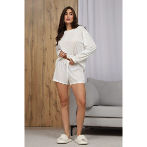 Костюм двойка женский "Флам с вискозой" М-137КП флам с вискозой (р-ры: 40-54) белый