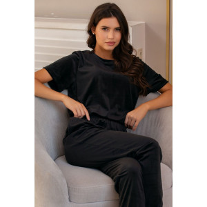 Костюм двойка женский М-272К "Кэт" велюр (р-ры: 42-56) черный