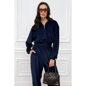 Костюм двойка женский "Элис" М-295К велюр (р-ры: 42-48) темно-синий